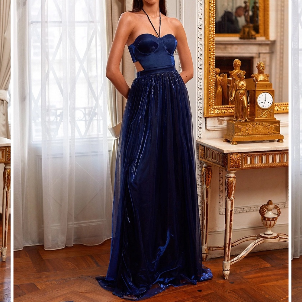 Alamour The Label Adele navy gown prom dress